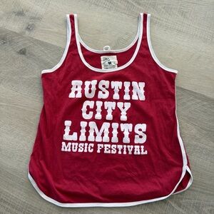 Camp Collection Red Austin City Limits Ringer Tank Top size Small